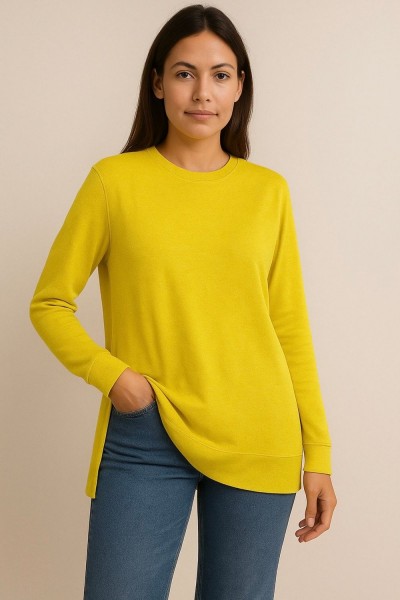 Женская худи с разрезами по бокам 007 - желтый (НТ)