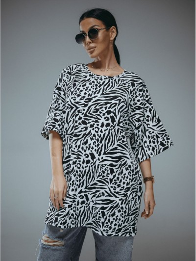 Энимал футболка женская (зебра белая) (ЛТ) Энимал футболка женская (зебра белая) (ЛТ)