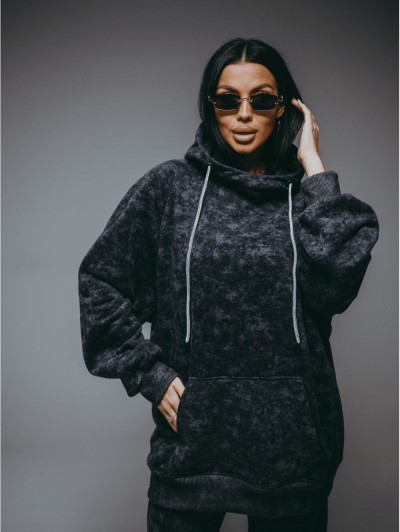 Ваниль худи женское (серый варенка) (ЛТ)