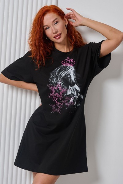 67186 туника женская - черный (НТ)