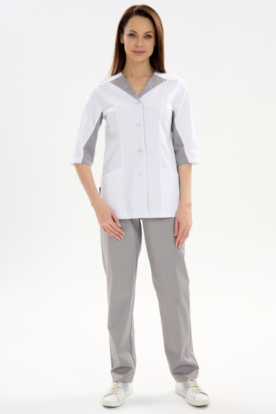 Костюм женский 229 Тиси цв. 00+30 (белый + серый) (СтБ) Костюм женский 229 Тиси цв. 00+30 (белый + серый) (СтБ)