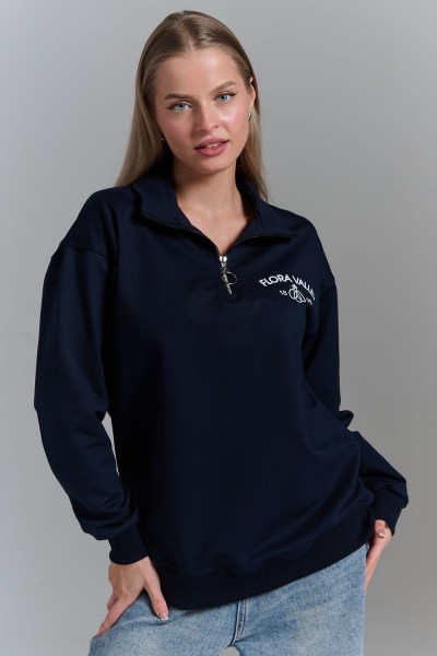 7482W толстовка женская - темно-синий (НТ)