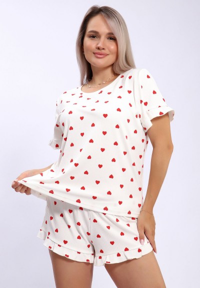 940 Пижама LOVE - сердца красные (НТ)