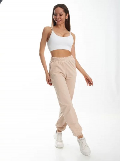 Брюки женские футер 3-х нитка арт. 1040 - бежевый (НТ) Брюки женские футер 3-х нитка арт. 1040 - бежевый (НТ)