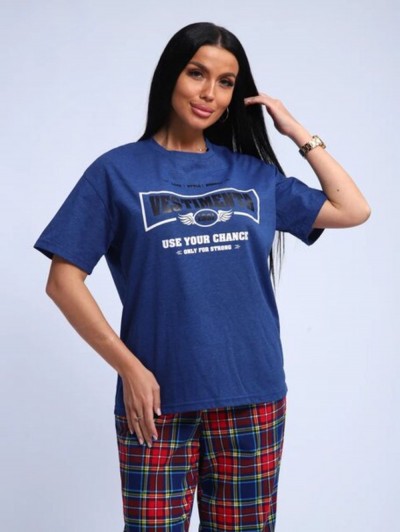 Футболка женская арт. 656 - синий (НТ) Футболка женская арт. 656 - синий (НТ)