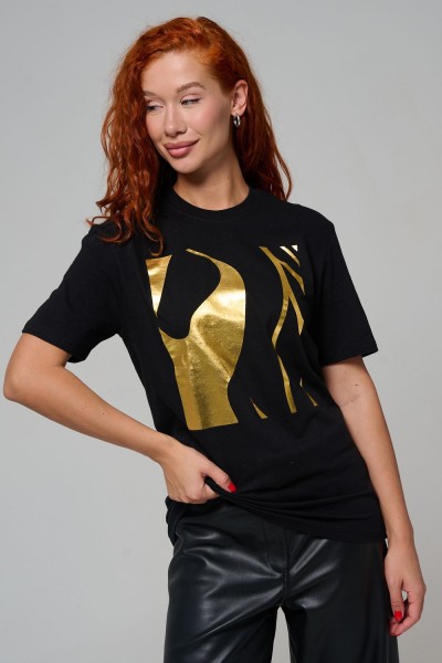 8561 футболка унисекс - черная фольга +силуэт (НТ)