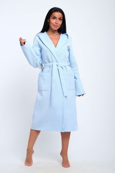 Халат с капюшоном ХВК - небесно-голубой (НТ) Халат с капюшоном ХВК - небесно-голубой (НТ)