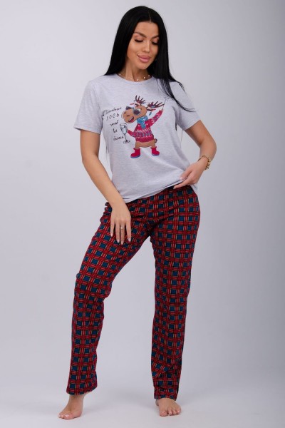 Пижама Приколось 2 - светло-серый меланж (НТ)