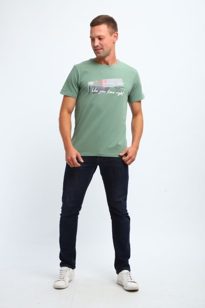 Футболка мужская 058 - оливковый (НТ)