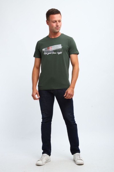 Футболка мужская 058 - хаки (НТ)