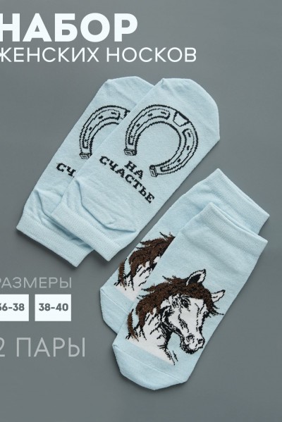 Носки женские Подкова (набор 2 пары) - голубой (НТ)