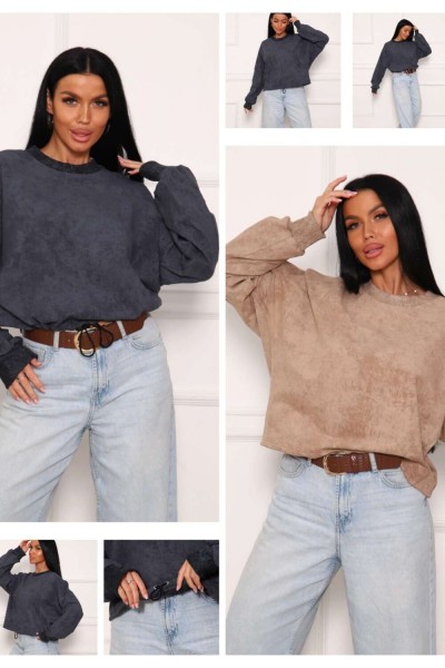 84302 свитшот женский - графит (НТ)