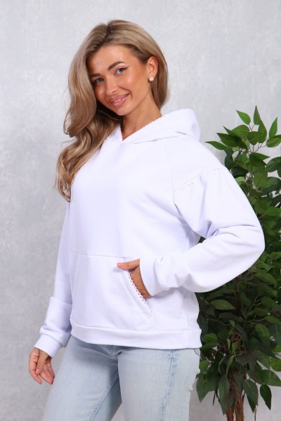 1087 Толстовка женская - белый (НТ)