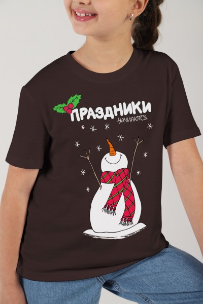 Фуфайка (футболка) для девочки Карнавал-1 шоколадный (ВИТ) Фуфайка (футболка) для девочки Карнавал-1 шоколадный (ВИТ)