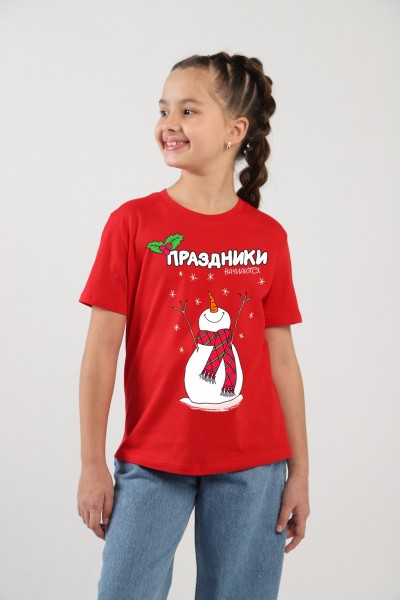 Фуфайка (футболка) для девочки Карнавал-1 красный (ВИТ) Фуфайка (футболка) для девочки Карнавал-1 красный (ВИТ)