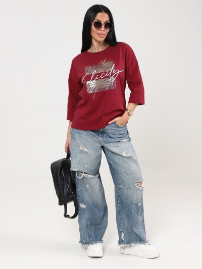 Хоста - футболка бордовый (ИК) Хоста - футболка бордовый (ИК)