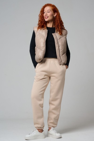 Брюки женские с начесом 14432 - бежевый (НТ) Брюки женские с начесом 14432 - бежевый (НТ)