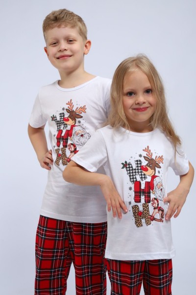 Пижама детская П328 Новый Год - красный,белый (НТ)