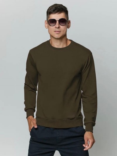 Лонгслив мужской футер двухнитка, Арт. 810 - хаки (НТ)