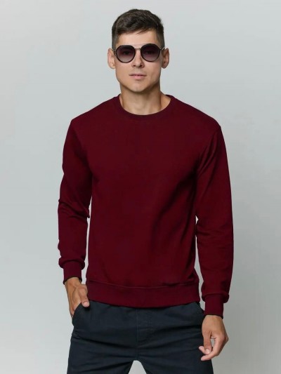 Лонгслив мужской футер двухнитка, Арт. 810 - бордо (НТ)