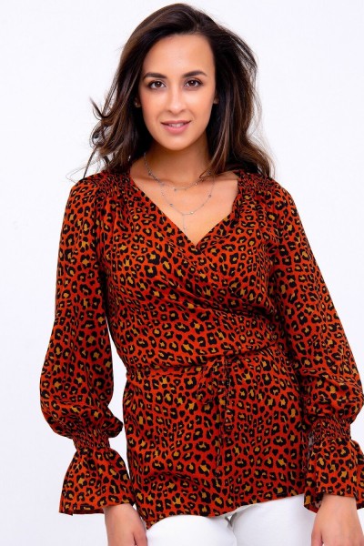 Блузка женская 319BRN - леопард коричневый (НТ) Блузка женская 319BRN - леопард коричневый (НТ)