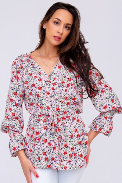 Блузка женская 319BEG - беж-цветы (НТ) Блузка женская 319BEG - беж-цветы (НТ)
