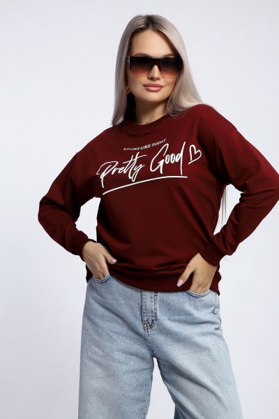 Толстовка 80048 - бордовый (НТ)