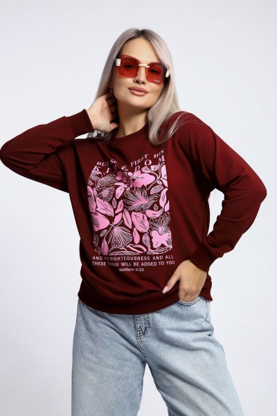 Толстовка 80047 - бордовый (НТ)