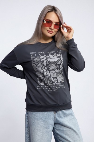 Толстовка 80047 - темно-серый (НТ)