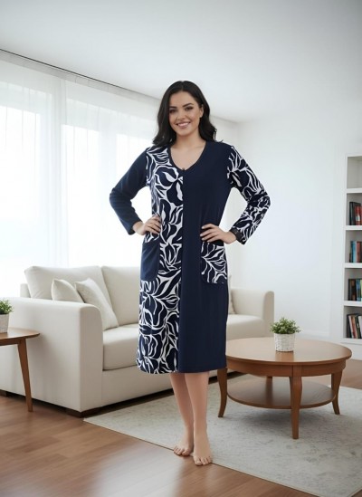 Халат 39061 - темно-синий (НТ) Халат 39061 - темно-синий (НТ)