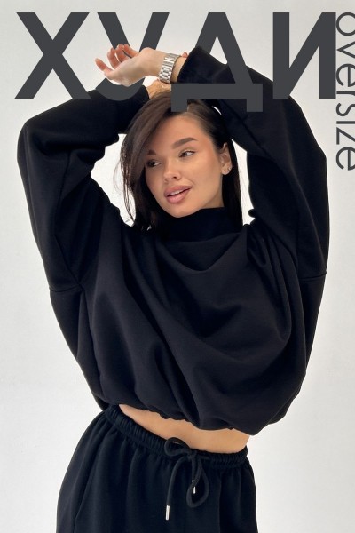 Худи оверсайз - черный (НТ)