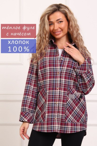 1094 Рубашка женская теплая - бордовый (НТ) 1094 Рубашка женская теплая - бордовый (НТ)