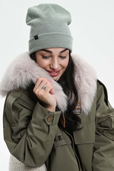 Шапка теплая в рубчик - зеленый (НТ) Шапка теплая в рубчик - зеленый (НТ)