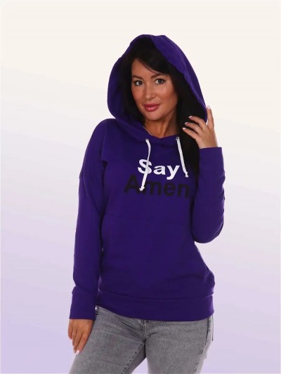 Худи с капюшоном арт. 1031 - фиолетовый (НТ) Худи с капюшоном арт. 1031 - фиолетовый (НТ)