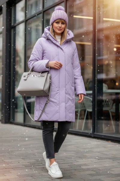 Куртка верблюжья шерсть, арт.316 - сиреневый (НТ)