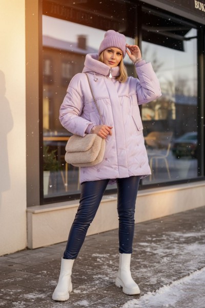 Куртка верблюжья шерсть арт.318 - сиреневый (НТ)