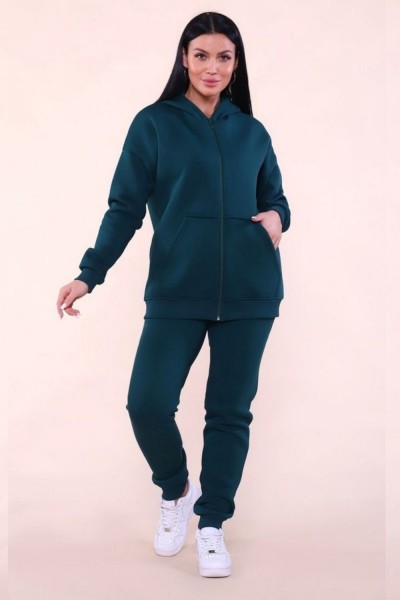 688 Костюм с начесом ZIP - изумрудный (НТ)