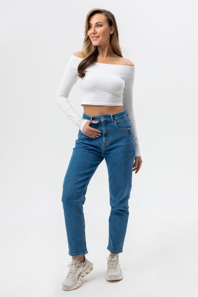 Джинсы женские Мом фит - темно-синий (НТ) Джинсы женские Мом фит - темно-синий (НТ)