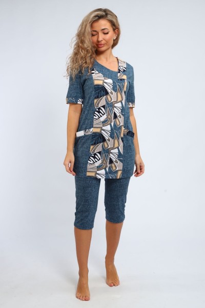 Костюм женский 347 - серо-голубой (НТ)