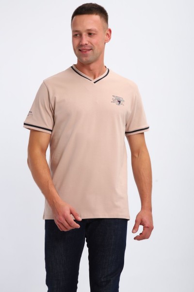 Футболка мужская 059 - бежевый (НТ)