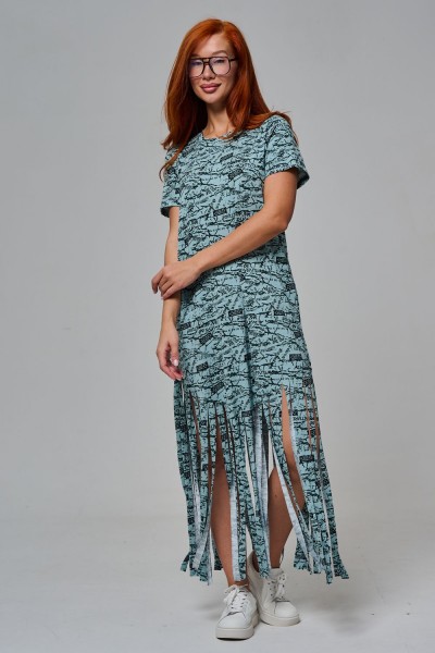 7480-1 Платье женское - буквы на ментоле (НТ) 7480-1 Платье женское - буквы на ментоле (НТ)