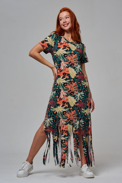 7480-1 Платье женское - листья на зеленом (НТ) 7480-1 Платье женское - листья на зеленом (НТ)