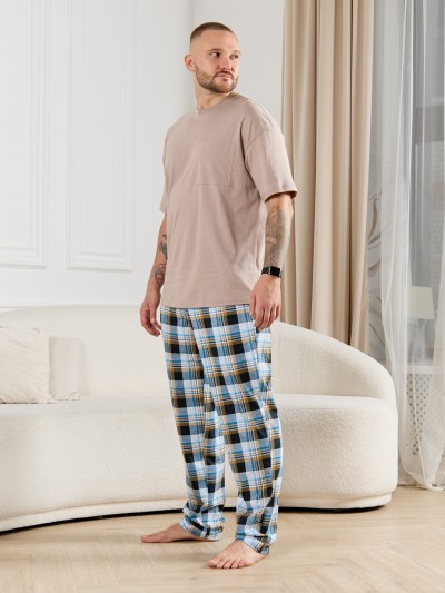 Брюки мужские Тор-1 клетка бирюза (ВИТ) Брюки мужские Тор-1 клетка бирюза (ВИТ)