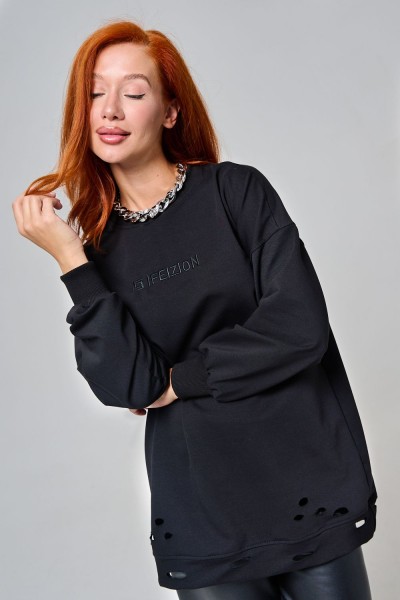67188 толстовка женская - черный (НТ)