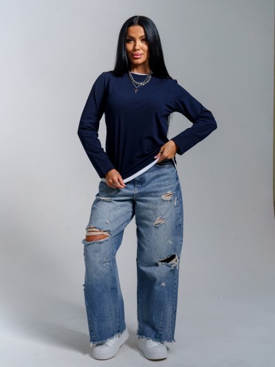 Лонгслив Рига (синий) (AD)