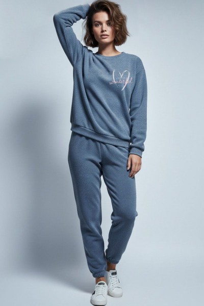 Домашний костюм с брюками 407 - серо-голубой (НТ) Домашний костюм с брюками 407 - серо-голубой (НТ)