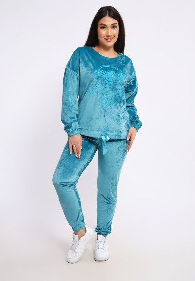 Костюм велюровый 635П - бирюзовый (НТ) Костюм велюровый 635П - бирюзовый (НТ)