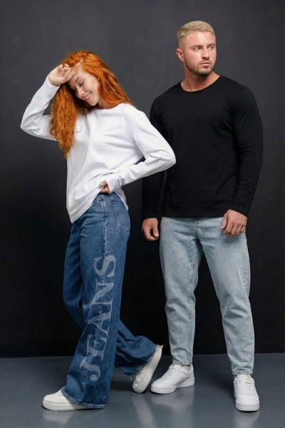 14403-1 набор футболок с дл.рукавом - белый+черный (НТ)