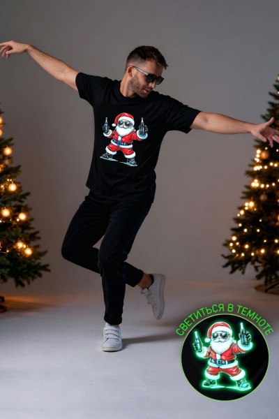 8581 футболка унисекс - черный+дедМ с бутылками (НТ)