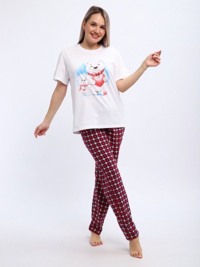 667 Комплект домашней одежды Мишки - красный (НТ) 667 Комплект домашней одежды Мишки - красный (НТ)